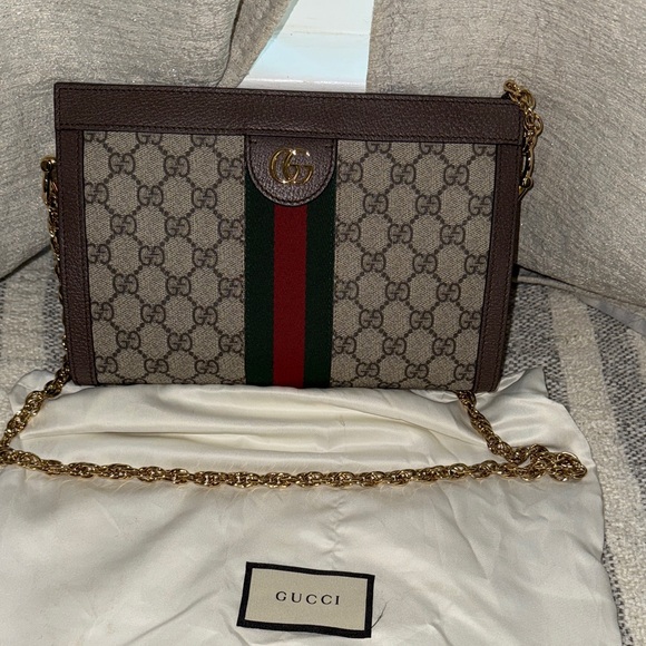Gucci Beige and Brown Ophelia os Crossbody Bag - Picture 1 of 5